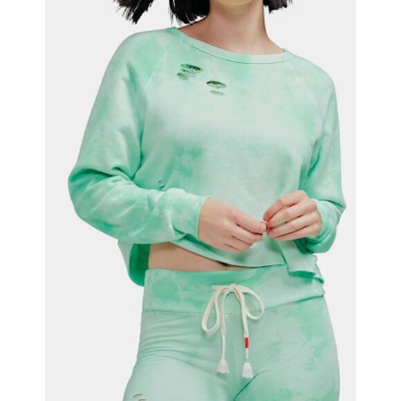 Wildfox Plasma World Tour Slash Tie Dye Crop Sweat Shirt Size Large NWT - Picture 4 of 4